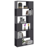 NNEVL Book Cabinet Room Divider Grey 80x24x186 cm Chipboard