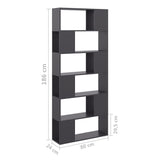 NNEVL Book Cabinet Room Divider Grey 80x24x186 cm Chipboard