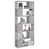 NNEVL Book Cabinet Room Divider Concrete Grey 80x24x186 cm Chipboard