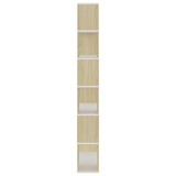 NNEVL Book Cabinet Room Divider White and Sonoma Oak 80x24x186 cm Chipboard