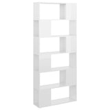 NNEVL Book Cabinet Room Divider High Gloss White 80x24x186 cm Chipboard