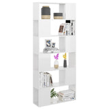NNEVL Book Cabinet Room Divider High Gloss White 80x24x186 cm Chipboard