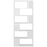 NNEVL Book Cabinet Room Divider High Gloss White 80x24x186 cm Chipboard
