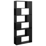 NNEVL Book Cabinet Room Divider High Gloss Black 80x24x186 cm Chipboard