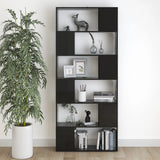 NNEVL Book Cabinet Room Divider High Gloss Black 80x24x186 cm Chipboard