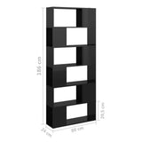 NNEVL Book Cabinet Room Divider High Gloss Black 80x24x186 cm Chipboard