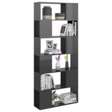 NNEVL Book Cabinet Room Divider High Gloss Grey 80x24x186 cm Chipboard