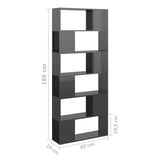 NNEVL Book Cabinet Room Divider High Gloss Grey 80x24x186 cm Chipboard