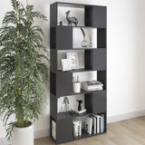 NNEVL Book Cabinet Room Divider High Gloss Grey 80x24x186 cm Chipboard