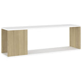 NNEVL TV Cabinet White and Sonoma Oak 100x24x32 cm Chipboard