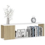NNEVL TV Cabinet White and Sonoma Oak 100x24x32 cm Chipboard