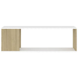 NNEVL TV Cabinet White and Sonoma Oak 100x24x32 cm Chipboard