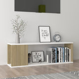 NNEVL TV Cabinet White and Sonoma Oak 100x24x32 cm Chipboard