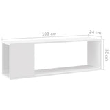 NNEVL TV Cabinet High Gloss White 100x24x32 cm Chipboard