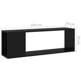NNEVL TV Cabinet High Gloss Black 100x24x32 cm Chipboard