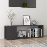 NNEVL TV Cabinet High Gloss Grey 100x24x32 cm Chipboard