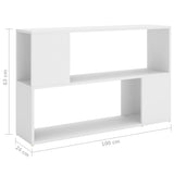 NNEVL Book Cabinet White 100x24x63 cm Chipboard