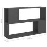 NNEVL Book Cabinet Grey 100x24x63 cm Chipboard