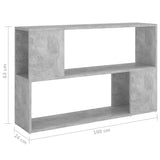 NNEVL Book Cabinet Concrete Grey 100x24x63 cm Chipboard
