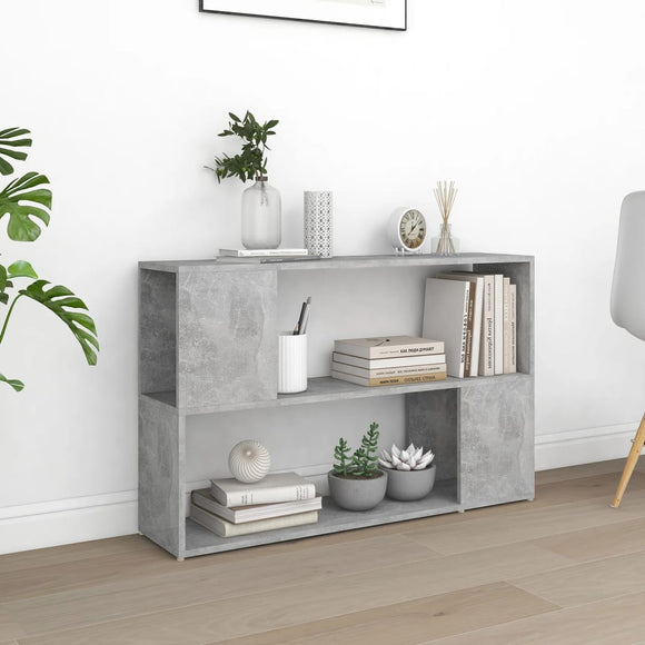 NNEVL Book Cabinet Concrete Grey 100x24x63 cm Chipboard