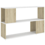 NNEVL Book Cabinet White and Sonoma Oak 100x24x63 cm Chipboard