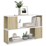 NNEVL Book Cabinet White and Sonoma Oak 100x24x63 cm Chipboard
