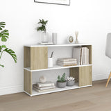 NNEVL Book Cabinet White and Sonoma Oak 100x24x63 cm Chipboard