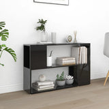 NNEVL Book Cabinet High Gloss Black 100x24x63 cm Chipboard