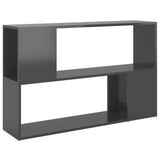 NNEVL Book Cabinet High Gloss Grey 100x24x63 cm Chipboard