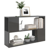 NNEVL Book Cabinet High Gloss Grey 100x24x63 cm Chipboard