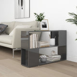 NNEVL Book Cabinet High Gloss Grey 100x24x63 cm Chipboard