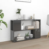 NNEVL Book Cabinet High Gloss Grey 100x24x63 cm Chipboard