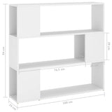 NNEVL Book Cabinet Room Divider White 100x24x94 cm