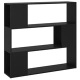 NNEVL Book Cabinet Room Divider Black 100x24x94 cm