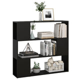 NNEVL Book Cabinet Room Divider Black 100x24x94 cm