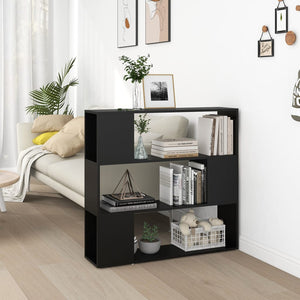 NNEVL Book Cabinet Room Divider Black 100x24x94 cm