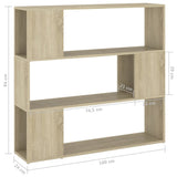 NNEVL Book Cabinet Room Divider Sonoma Oak 100x24x94 cm