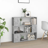 NNEVL Book Cabinet Room Divider Concrete Grey 100x24x94 cm