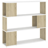 NNEVL Book Cabinet Room Divider White and Sonoma Oak 100x24x94 cm