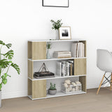 NNEVL Book Cabinet Room Divider White and Sonoma Oak 100x24x94 cm