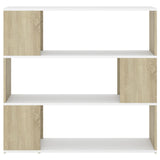 NNEVL Book Cabinet Room Divider White and Sonoma Oak 100x24x94 cm
