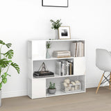 NNEVL Book Cabinet Room Divider High Gloss White 100x24x94 cm