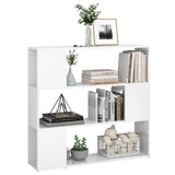 NNEVL Book Cabinet Room Divider High Gloss White 100x24x94 cm