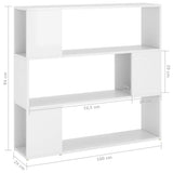 NNEVL Book Cabinet Room Divider High Gloss White 100x24x94 cm