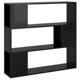 NNEVL Book Cabinet Room Divider High Gloss Black 100x24x94 cm