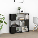 NNEVL Book Cabinet Room Divider High Gloss Black 100x24x94 cm