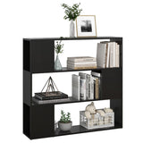 NNEVL Book Cabinet Room Divider High Gloss Black 100x24x94 cm