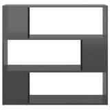 NNEVL Book Cabinet Room Divider High Gloss Grey 100x24x94 cm
