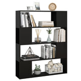 NNEVL Book Cabinet Room Divider Black 100x24x124 cm
