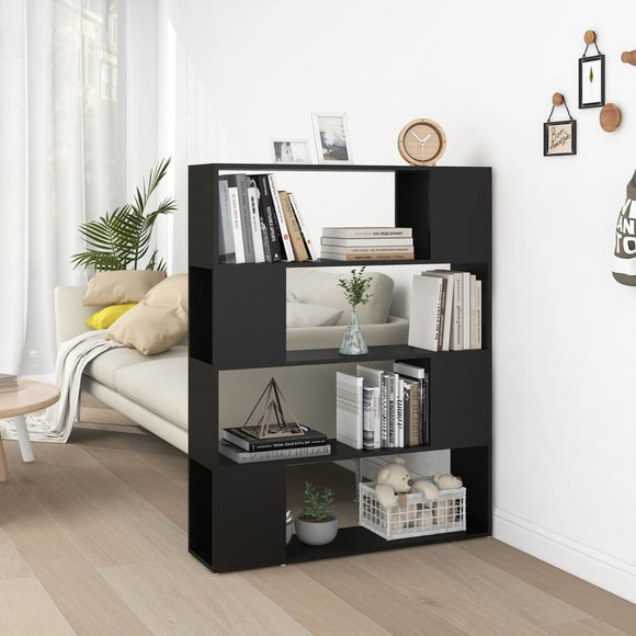 NNEVL Book Cabinet Room Divider Black 100x24x124 cm